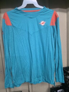 Miami Dolphins Teal Long Sleeve Shirt with Orange Accents